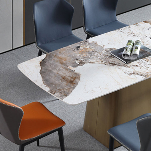 1/4/5/7 PCS Metal Glam Style Dining Room Ensemble avec ensemble de table de table rectangle