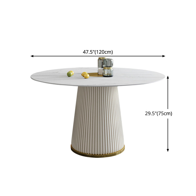 1/3/4/5/7 PCS Metal Modern Dining Room Ensemble avec une table ronde de table de base de piédestaux