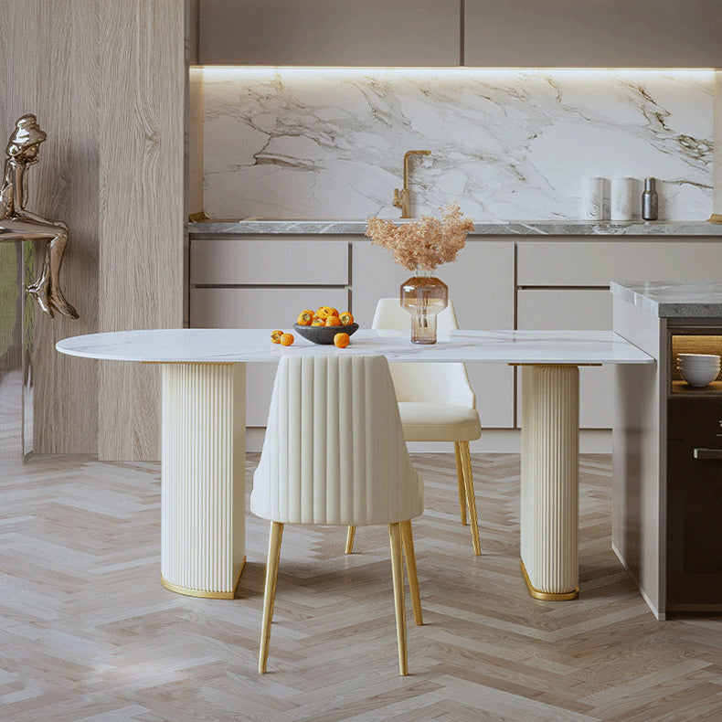 Glam 1/2/3/5 pièces Dining Ensemble à manger en pierre fritté pour usage domestique