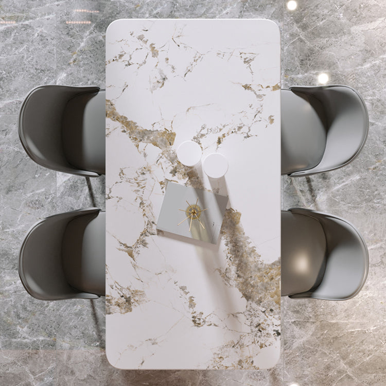 1/5/7 PCS Metal Modern Dining Room Ensemble avec ensemble de table de table rectangle