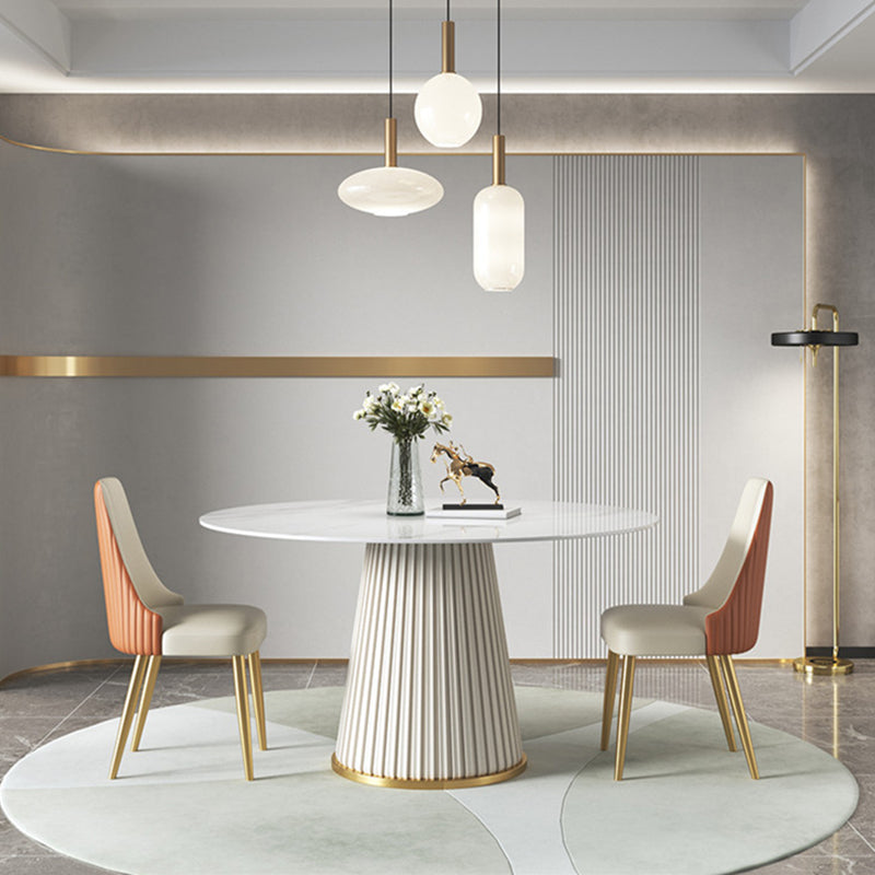 1/3/4/7 PCS Metal Modern Dining Room Ensemble avec table ronde et ensemble de restauration de base en métal