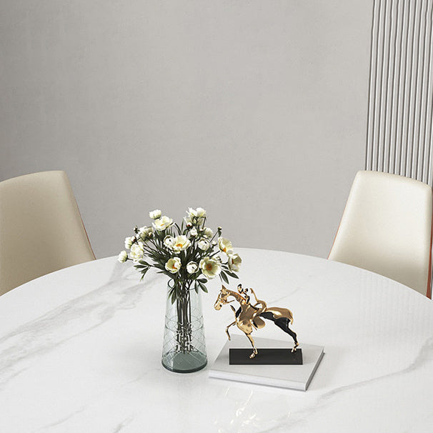 1/3/4/7 PCS Metal Modern Dining Room Ensemble avec table ronde et ensemble de restauration de base en métal