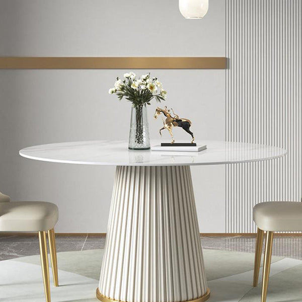 1/3/4/7 PCS Metal Modern Dining Room Ensemble avec table ronde et ensemble de restauration de base en métal