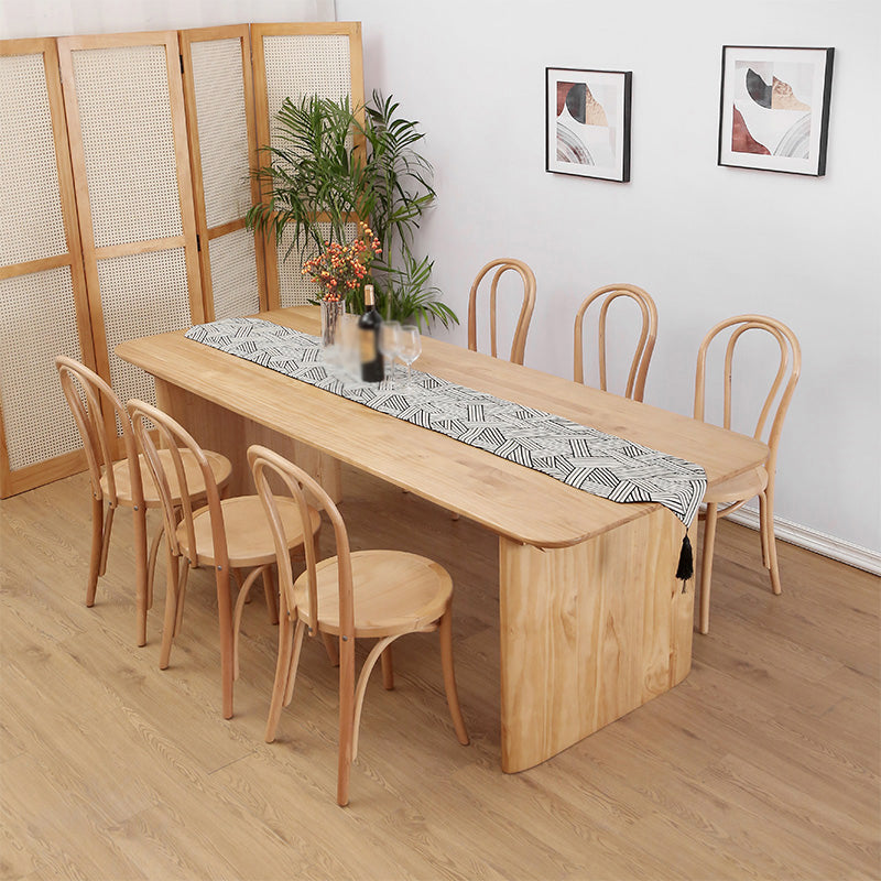 Modern 1/2/5/7 Pieces Rectangle Dining Set Pine Wood Dining Table with Chairs