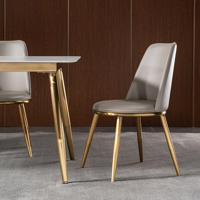 Luxury 1/2/5/7 Piezas Juego de comedor de comedor sinterizado Mesa de comedor con sillas de cuero