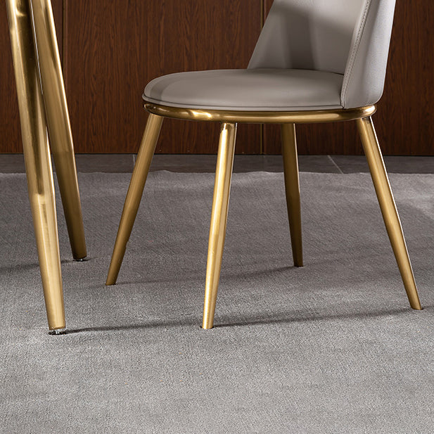 Luxury 1/2/5/7 Piezas Juego de comedor de comedor sinterizado Mesa de comedor con sillas de cuero