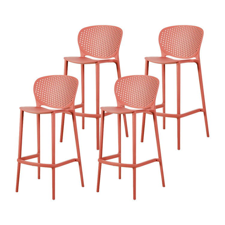 Contemporary Stackable Colorful Counter Stools Plastic Armless Indoor Bar Stool