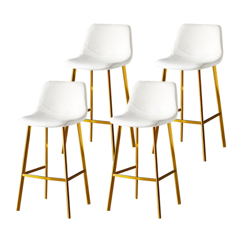 Industrial Leather Metal Counter Stools Low Back Bar Stools with Bucket Seat