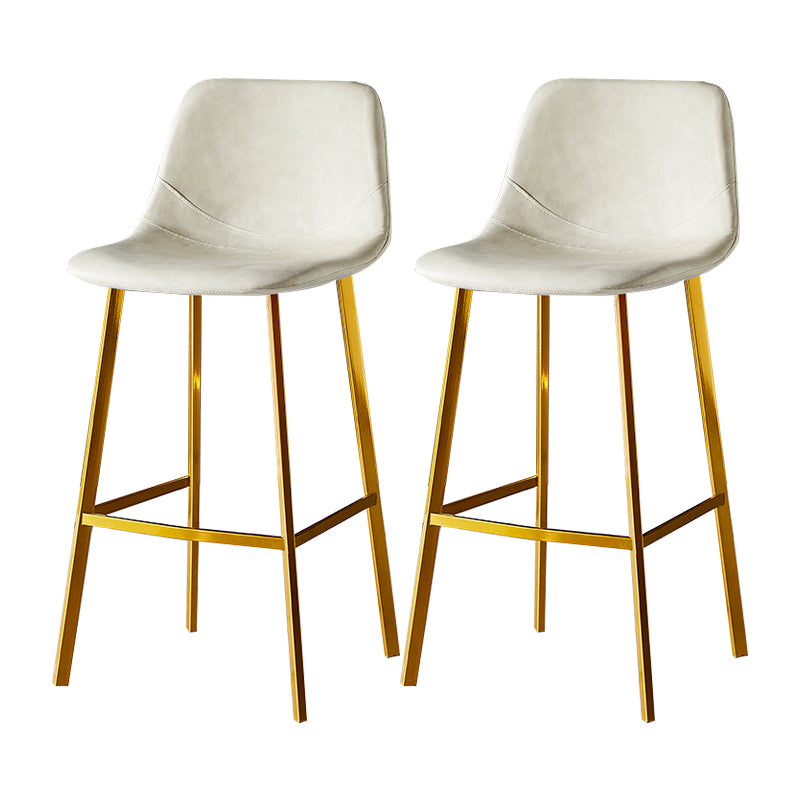 Industrial Leather Metal Counter Stools Low Back Bar Stools with Bucket Seat