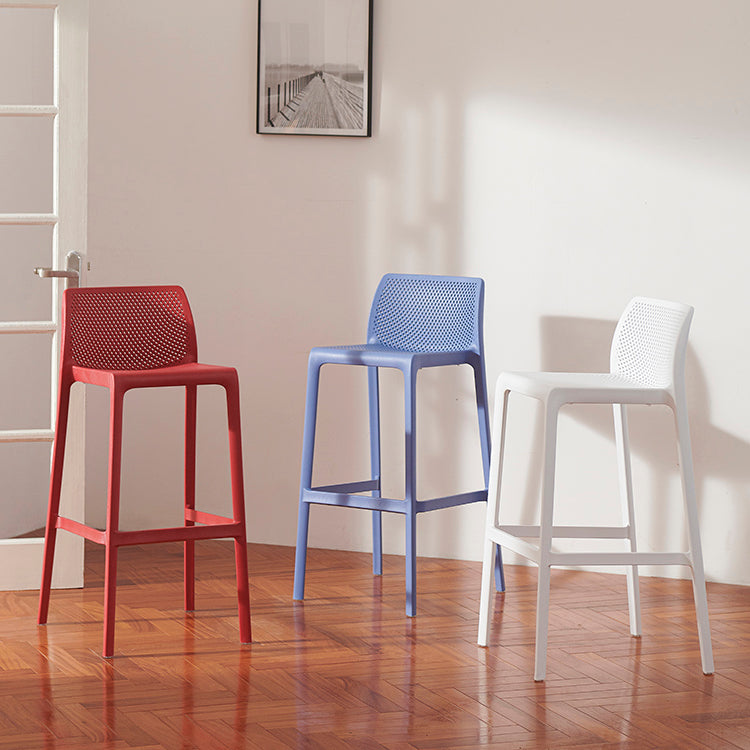 Taburetes de mostrador Macron contemporáneos, taburete de bar de plástico para interiores, sin brazos, para cocina