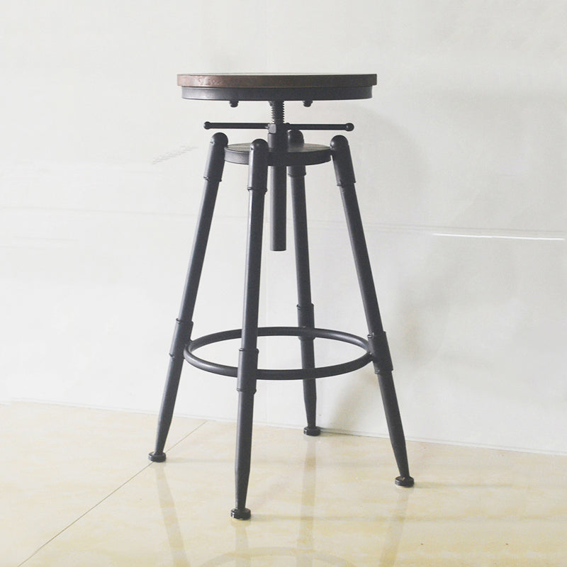 Taburete de bar de metal de estilo industrial con patas de hierro, taburete contrario para barra de cocina