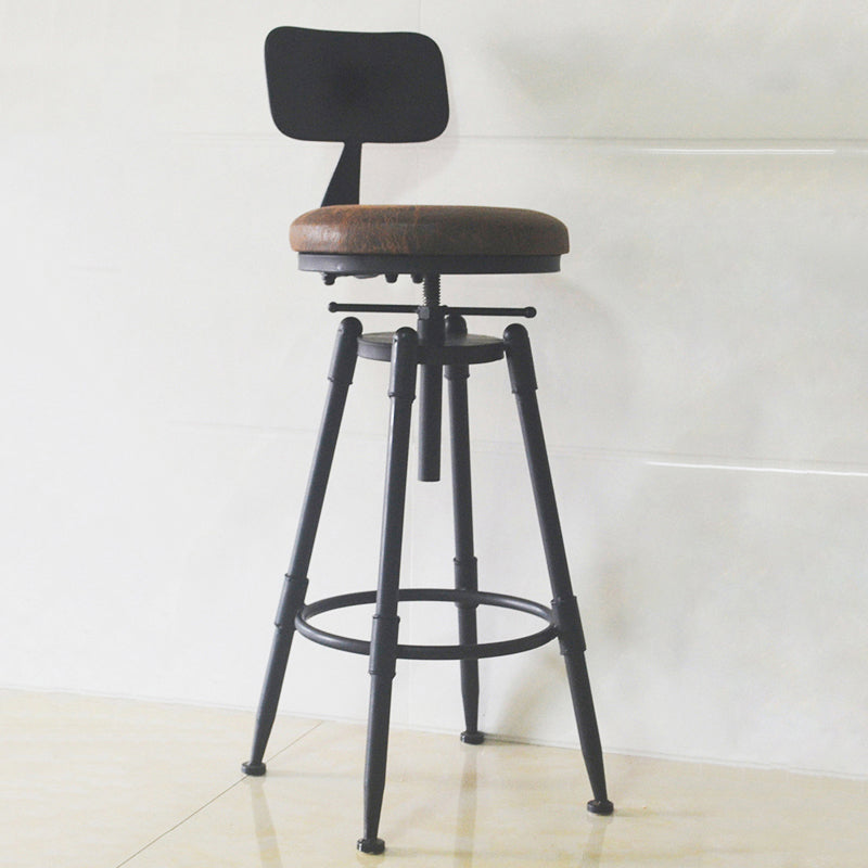 Taburete de bar de metal de estilo industrial con patas de hierro, taburete contrario para barra de cocina