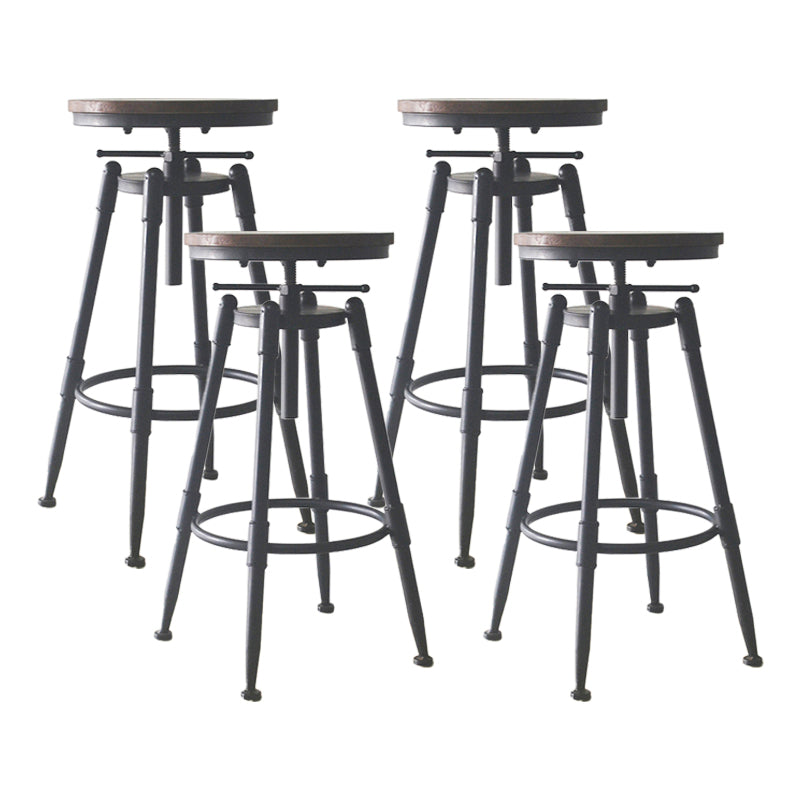 Taburete de bar de metal de estilo industrial con patas de hierro, taburete contrario para barra de cocina