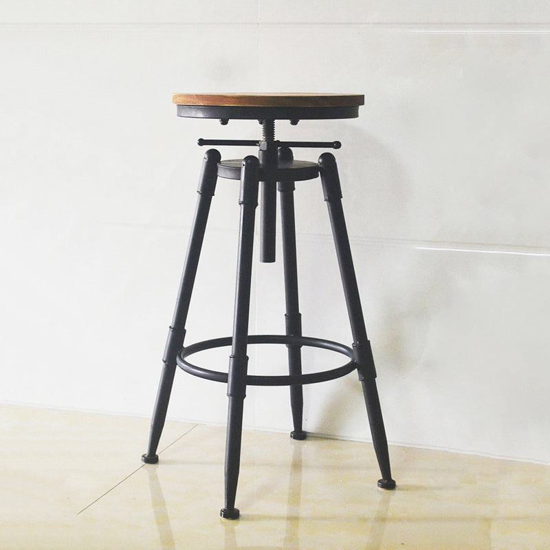 Taburete de bar de metal de estilo industrial con patas de hierro, taburete contrario para barra de cocina