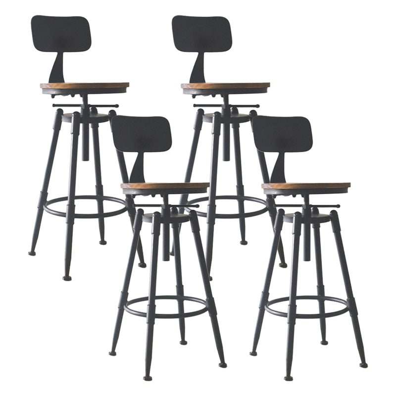Taburete de bar de metal de estilo industrial con patas de hierro, taburete contrario para barra de cocina