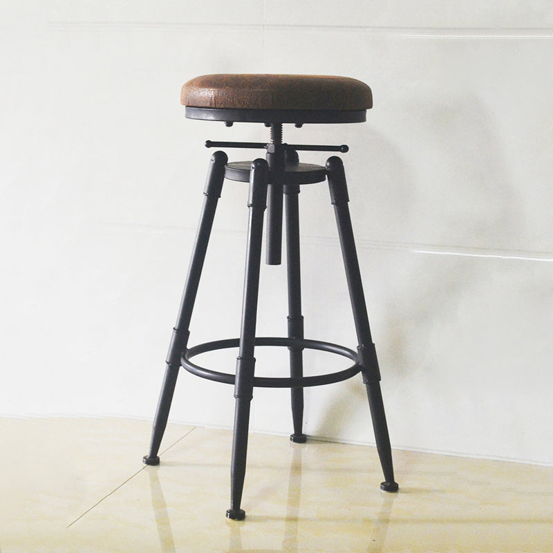 Taburete de bar de metal de estilo industrial con patas de hierro, taburete contrario para barra de cocina