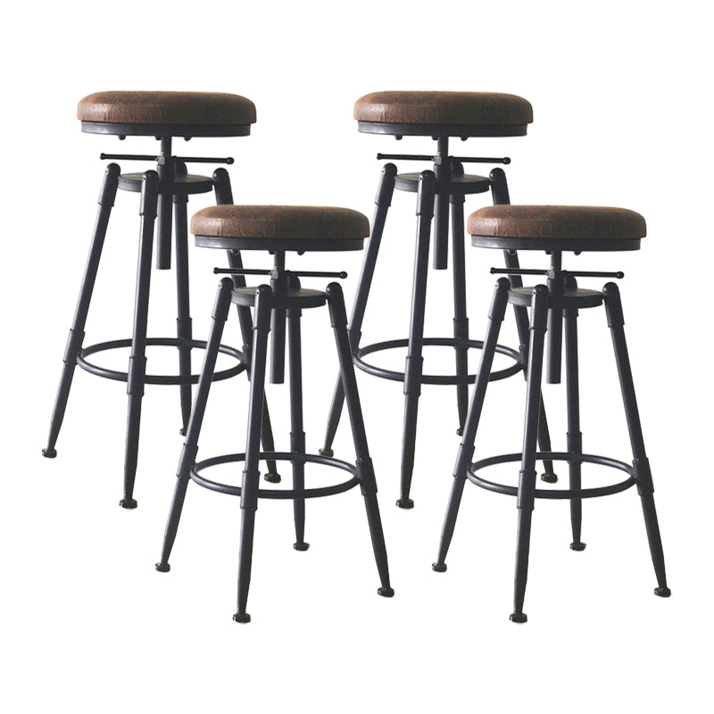 Taburete de bar de metal de estilo industrial con patas de hierro, taburete contrario para barra de cocina