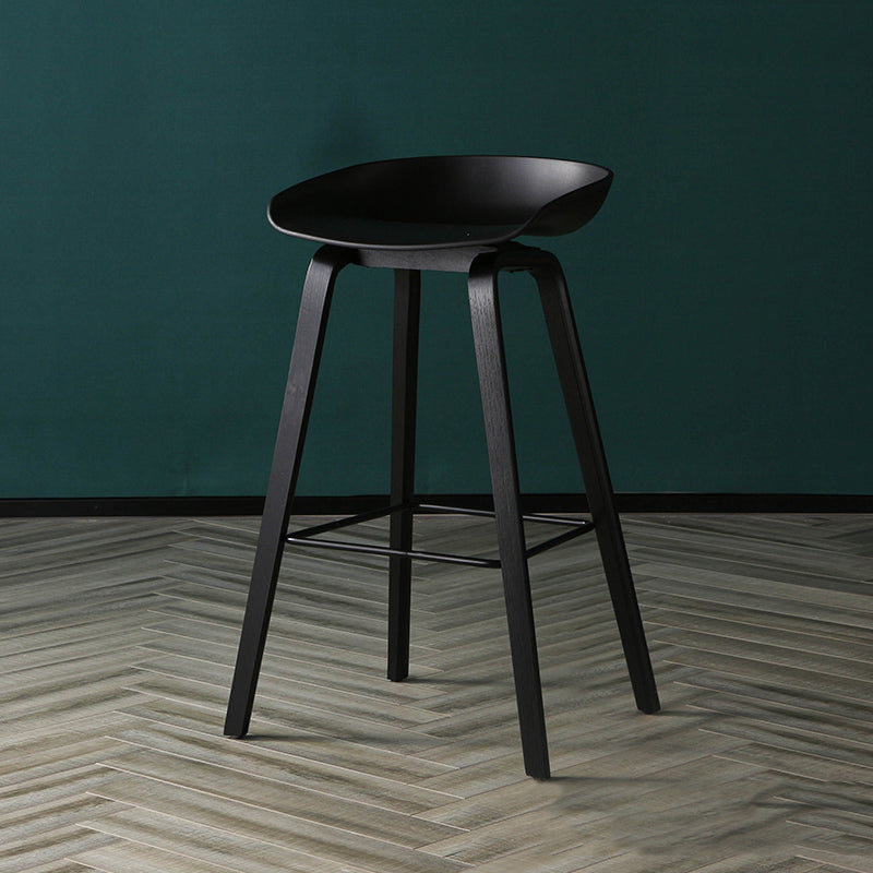 Taburetes contadores simples contemporáneos taburete de bar de madera interior con patas de 30 pulgadas con asiento de plástico
