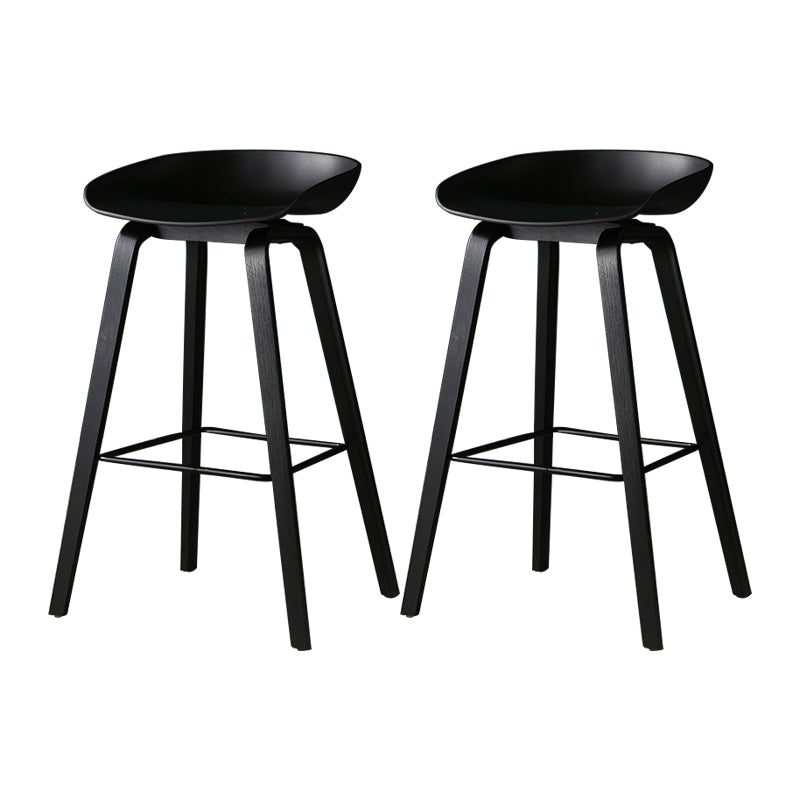 Taburetes contadores simples contemporáneos taburete de bar de madera interior con patas de 30 pulgadas con asiento de plástico
