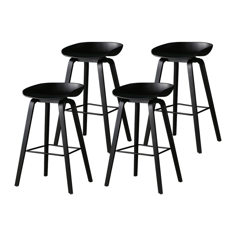 Taburetes contadores simples contemporáneos taburete de bar de madera interior con patas de 30 pulgadas con asiento de plástico