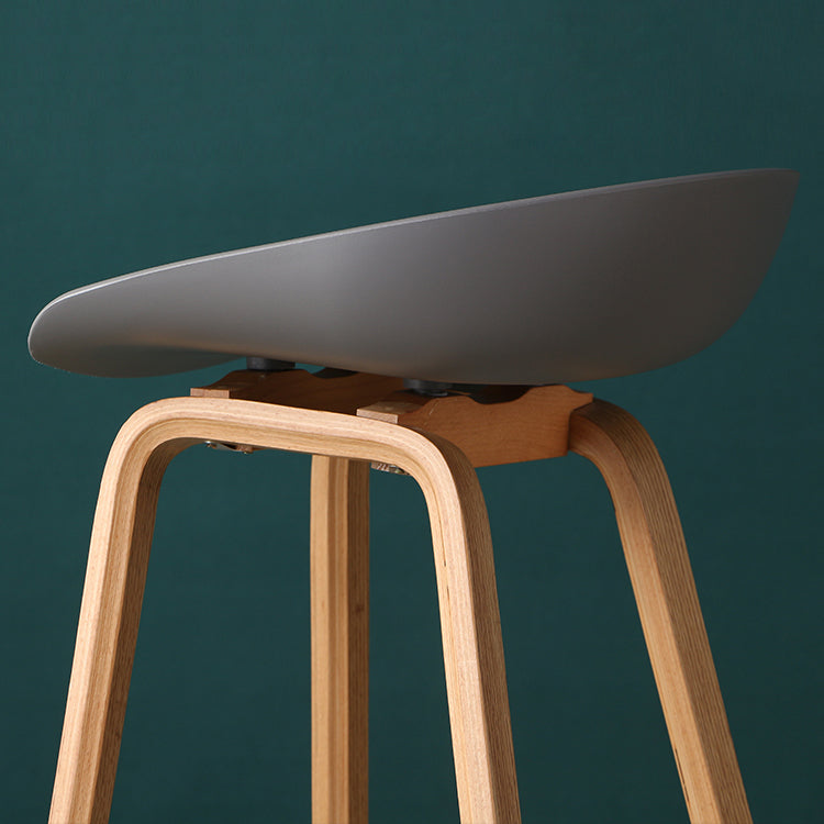 Taburetes contadores simples contemporáneos taburete de bar de madera interior con patas de 30 pulgadas con asiento de plástico