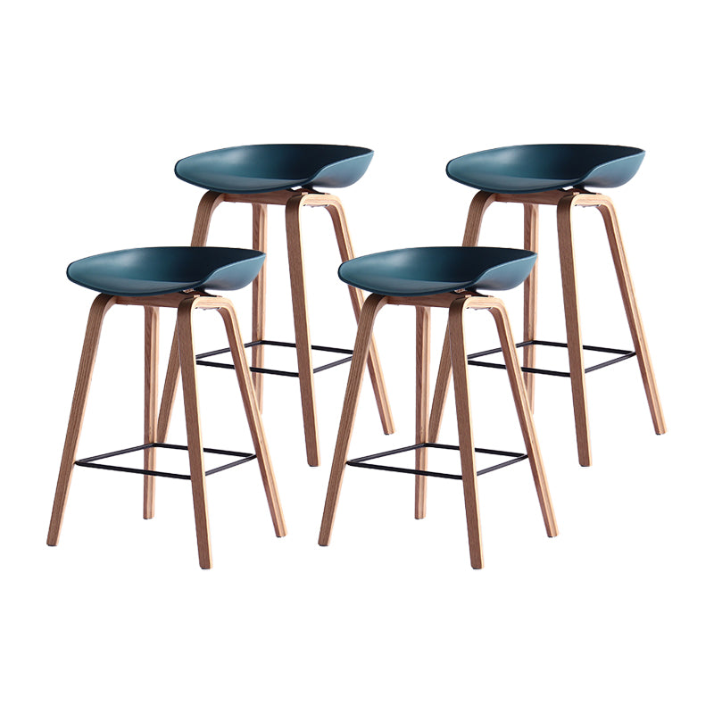Taburetes contadores simples contemporáneos taburete de bar de madera interior con patas de 30 pulgadas con asiento de plástico