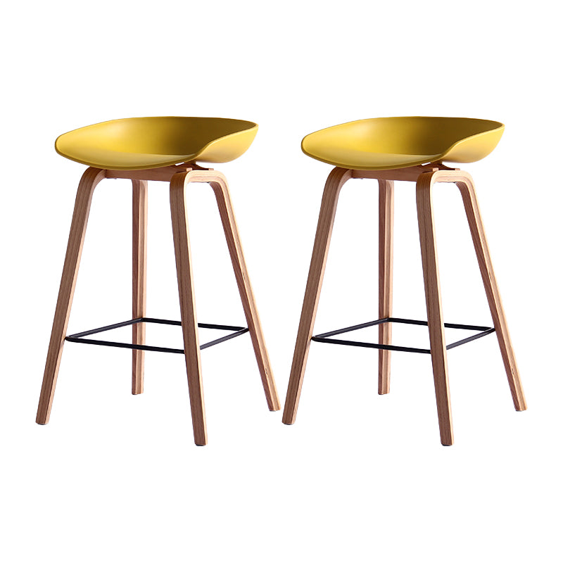 Taburetes contadores simples contemporáneos taburete de bar de madera interior con patas de 30 pulgadas con asiento de plástico