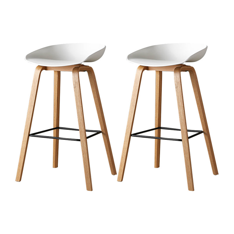 Taburetes contadores simples contemporáneos taburete de bar de madera interior con patas de 30 pulgadas con asiento de plástico