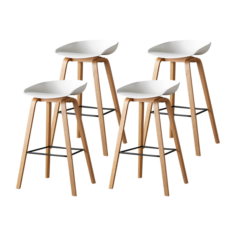 Taburetes contadores simples contemporáneos taburete de bar de madera interior con patas de 30 pulgadas con asiento de plástico