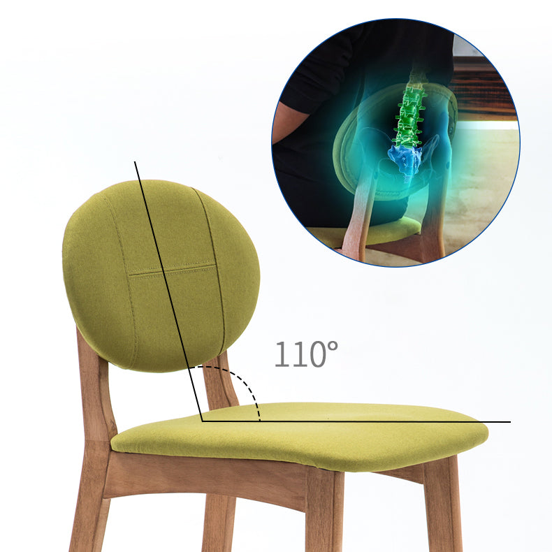 Taburete de bar nórdico de madera con respaldo bajo, taburete alto para interiores de 30 pulgadas de alto con tapizado para comedor