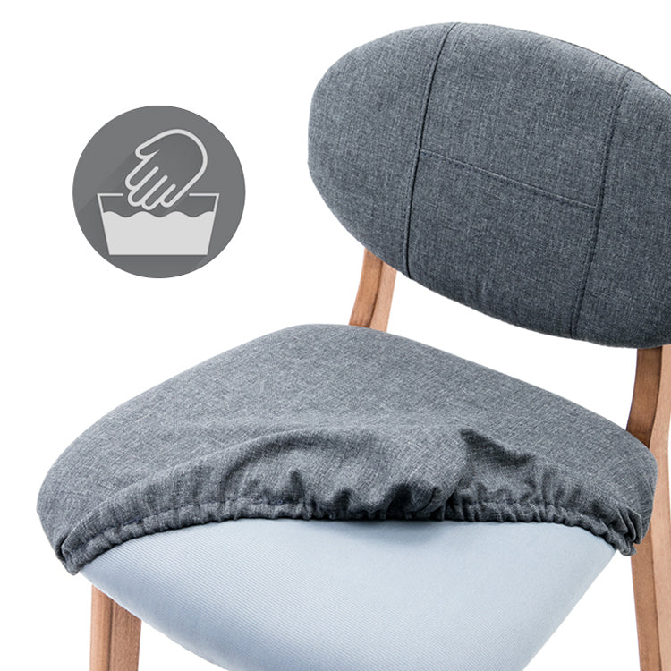 Taburete de bar nórdico de madera con respaldo bajo, taburete alto para interiores de 30 pulgadas de alto con tapizado para comedor