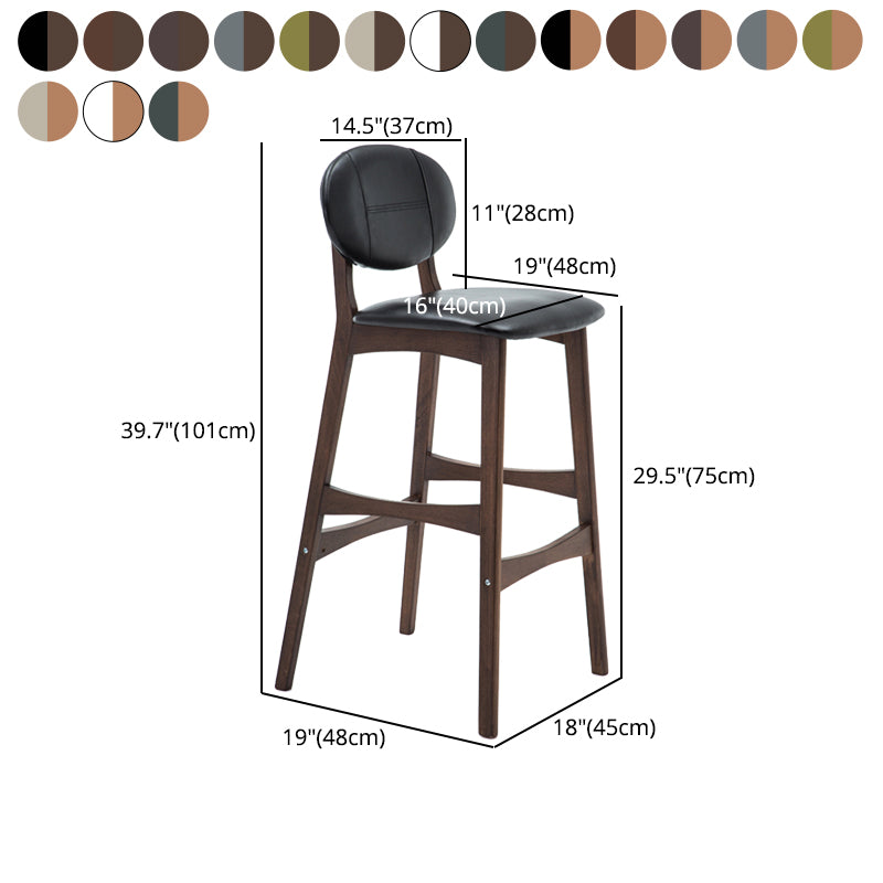 Nordic Wood Barhocker mit niedriger Rückenlehne, 76,2 cm hoch, hoher Innenhocker mit Polsterung für das Esszimmer