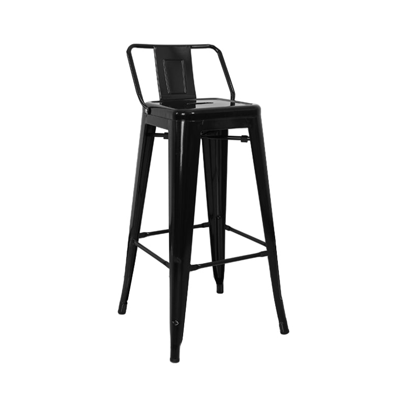 Industrial Style Armless Barstool Iron Counter Stools with Pedal for Coffee Shop