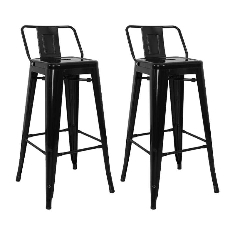 Industrial Style Armless Barstool Iron Counter Stools with Pedal for Coffee Shop