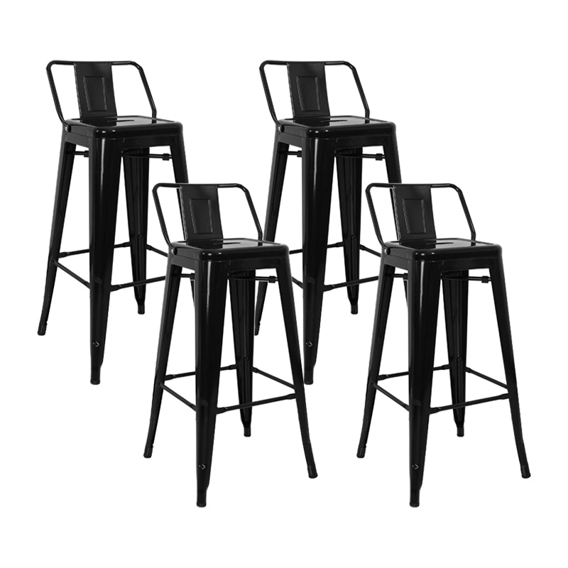 Industrial Style Armless Barstool Iron Counter Stools with Pedal for Coffee Shop