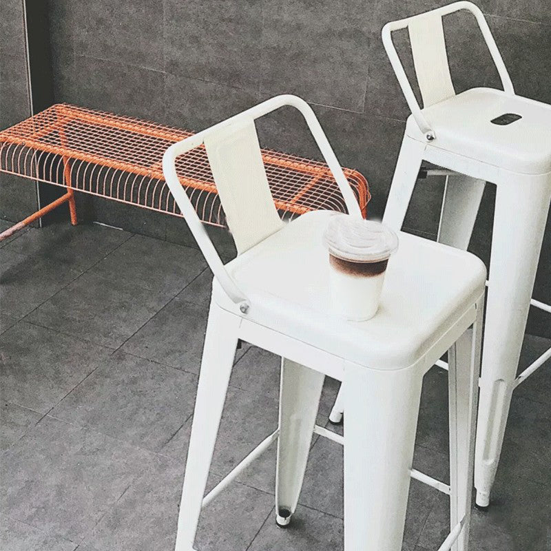 Industrial Style Armless Barstool Iron Counter Stools with Pedal for Coffee Shop