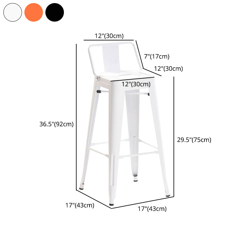 Industrial Style Armless Barstool Iron Counter Stools with Pedal for Coffee Shop