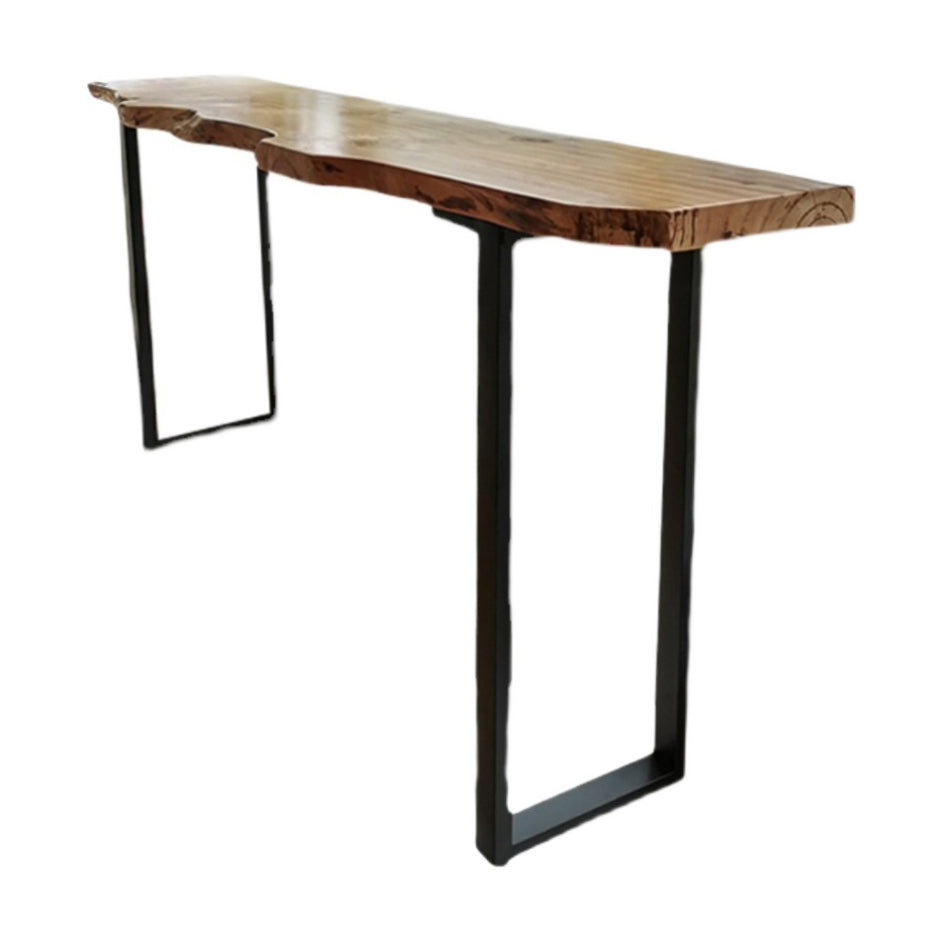 Brown Modern Style Bar Table Solid Wood and Iron Kitchen Bar Table