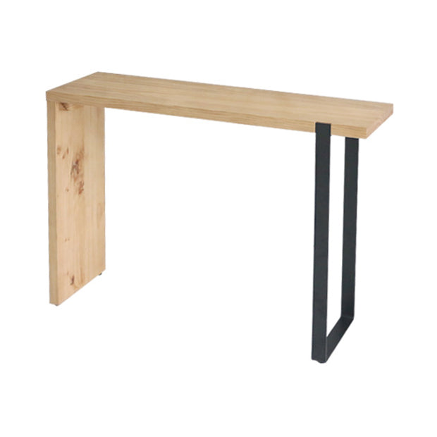 Modern Wood Bar Table with Rectangle Table Top Double Pedestal Table - 15.8'' Square