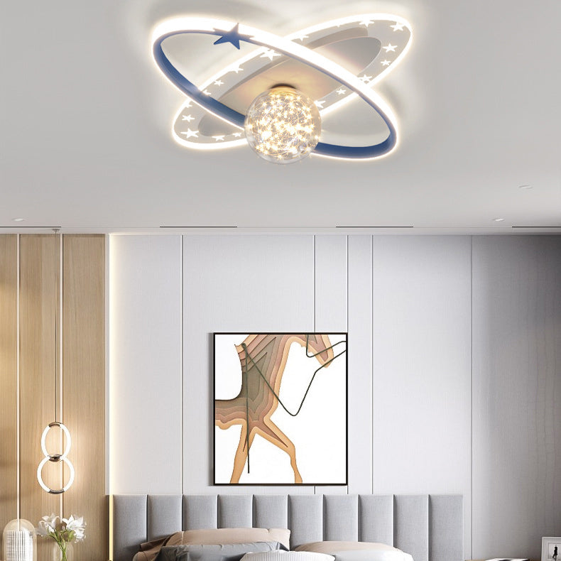 Modern Globe Flush Light Fixture Metal 3-Light Flush Mount Ceiling Fixture