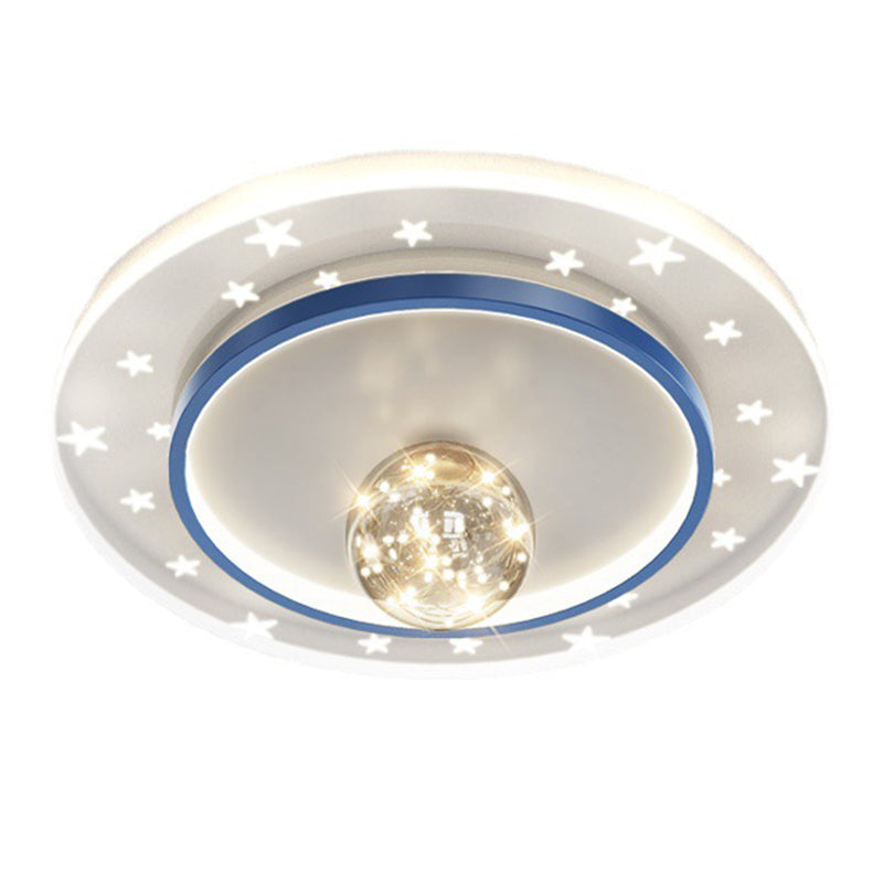 Modern Globe Flush Light Fixture Metal 3-Light Flush Mount Ceiling Fixture