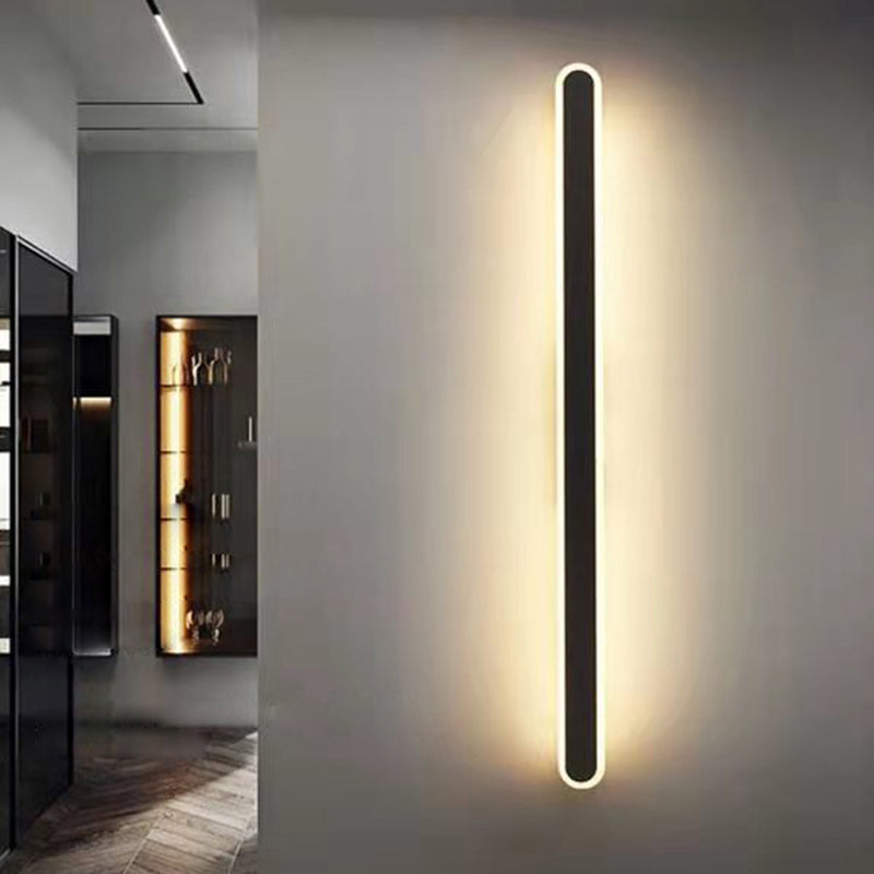 Forma lineare Fonce in metallo Sconce Modern MODERNI IL LIGHT MONTO A MOLTO MOLTO SINGOLO IN NERO