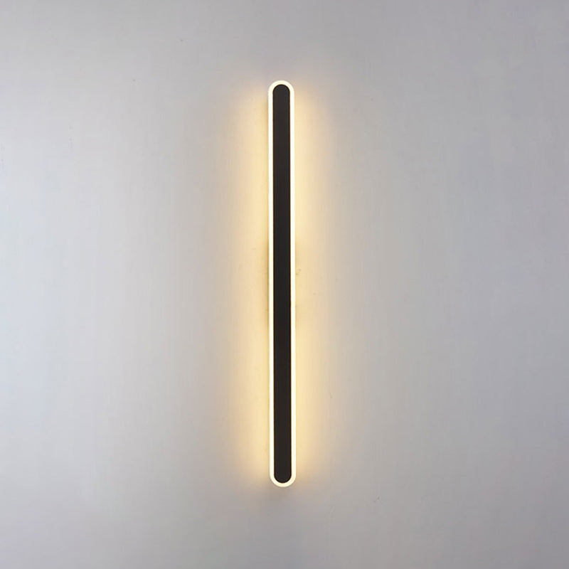Forma lineare Fonce in metallo Sconce Modern MODERNI IL LIGHT MONTO A MOLTO MOLTO SINGOLO IN NERO
