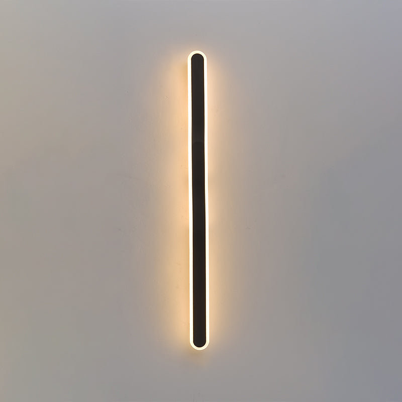 Forma lineare Fonce in metallo Sconce Modern MODERNI IL LIGHT MONTO A MOLTO MOLTO SINGOLO IN NERO