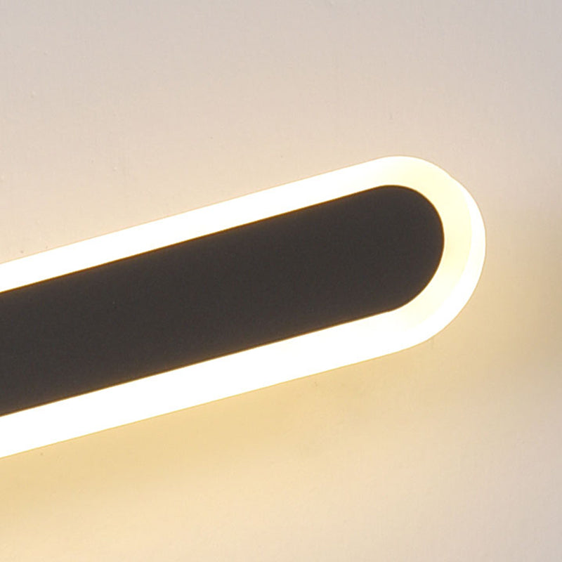 Forma lineare Fonce in metallo Sconce Modern MODERNI IL LIGHT MONTO A MOLTO MOLTO SINGOLO IN NERO