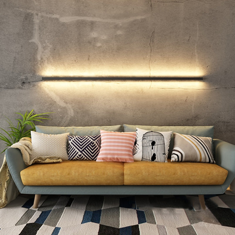 Lampade a parete lineare in stile moderno Idee di illuminazione da parete 1 in nero