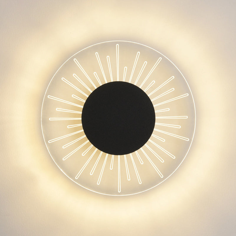 1 Light Round Wall Mounted Lamps Modern Style Metal Wall Sconces