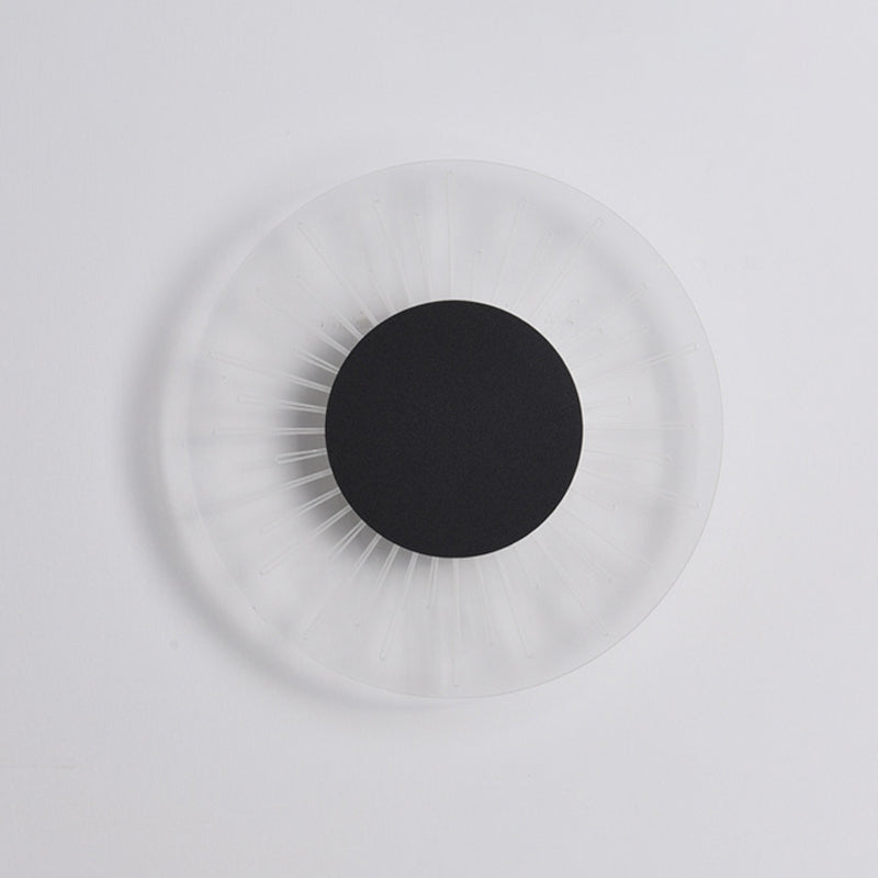 1 Light Round Wall Mounted Lamps Modern Style Metal Wall Sconces