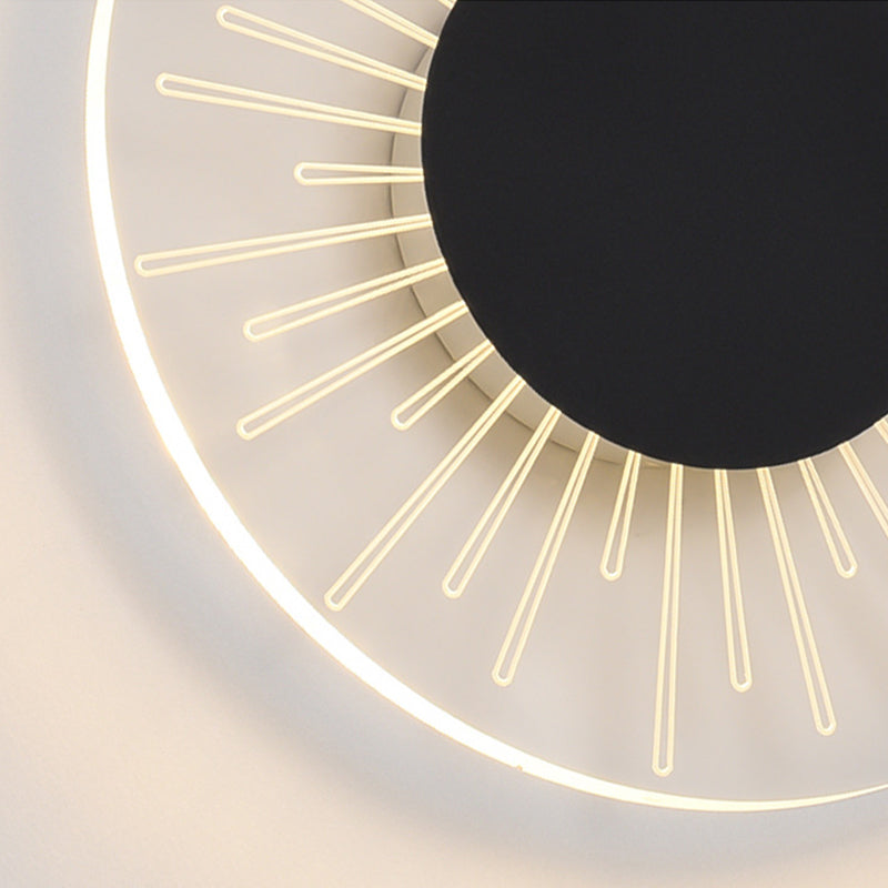 1 Light Round Wall Mounted Lamps Modern Style Metal Wall Sconces