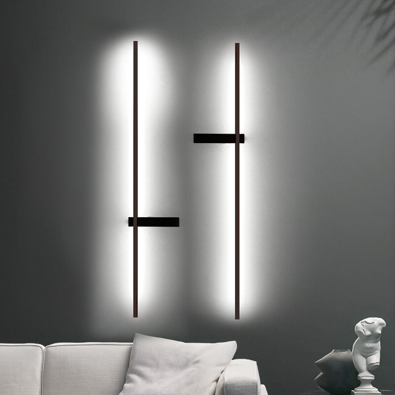 1 Light Linear Wall Mounted Lamps Modern Style Metal Wall Sconces